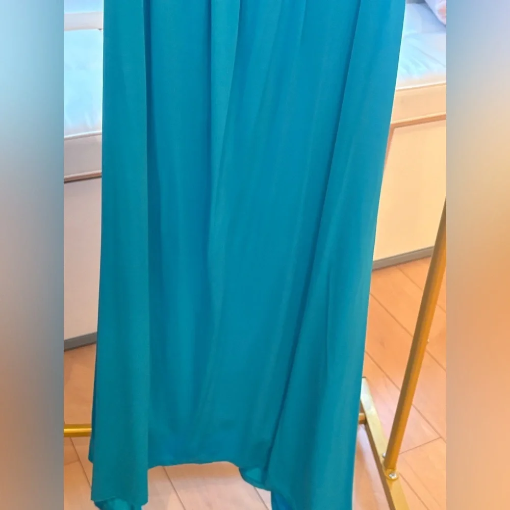 🩵 NWT Ramy Brook lagoon blue Samba halter keyhole dress size 14/XL $465 - Picture 8 of 13
